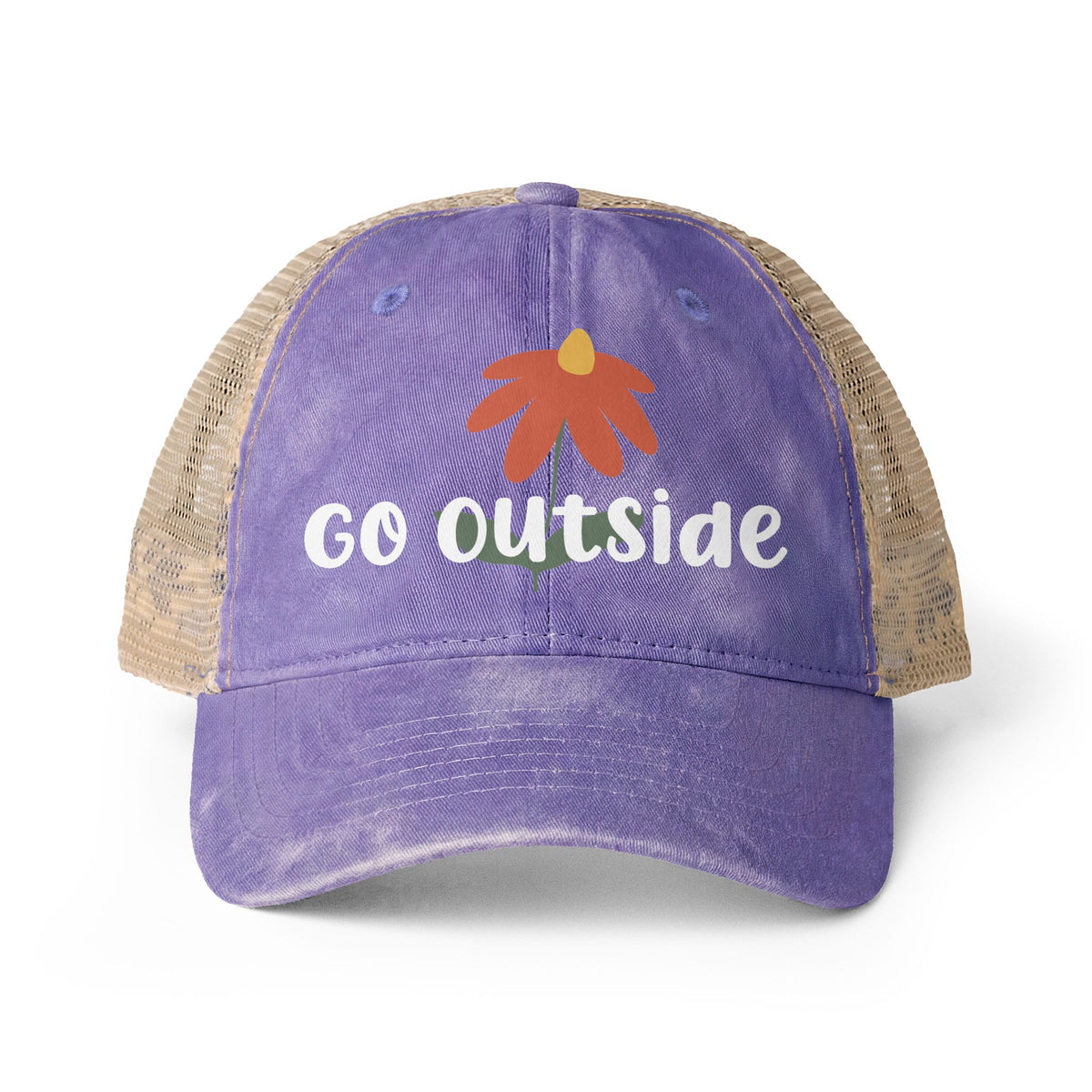 Go Outside - Women's Washed Mesh-Back Cap