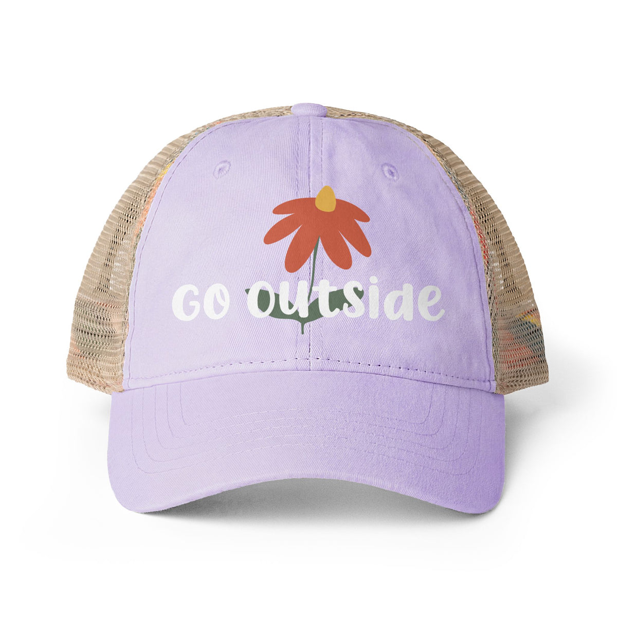 Go Outside - Women's Washed Mesh-Back Cap