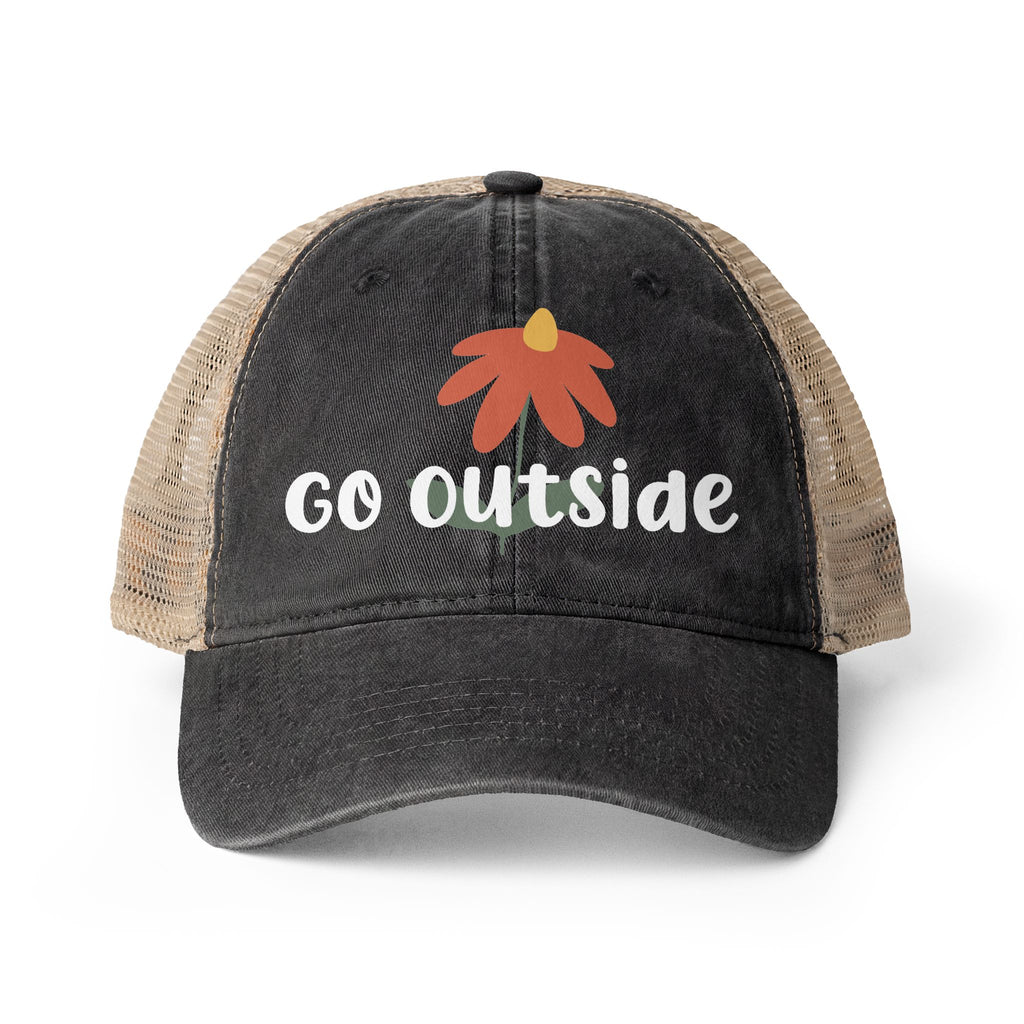 Go Outside - Women's Washed Mesh-Back Cap