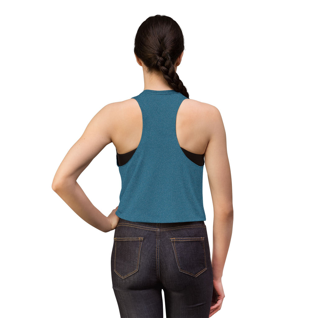 Never settle for shitty booze, weed, or men - Cropped Racerback Tank