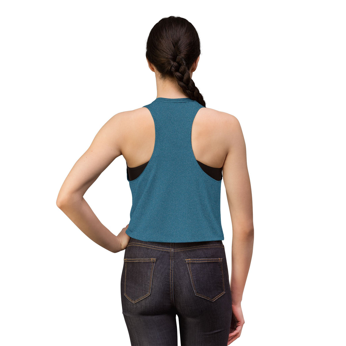 Never settle for shitty booze, weed, or men - Cropped Racerback Tank