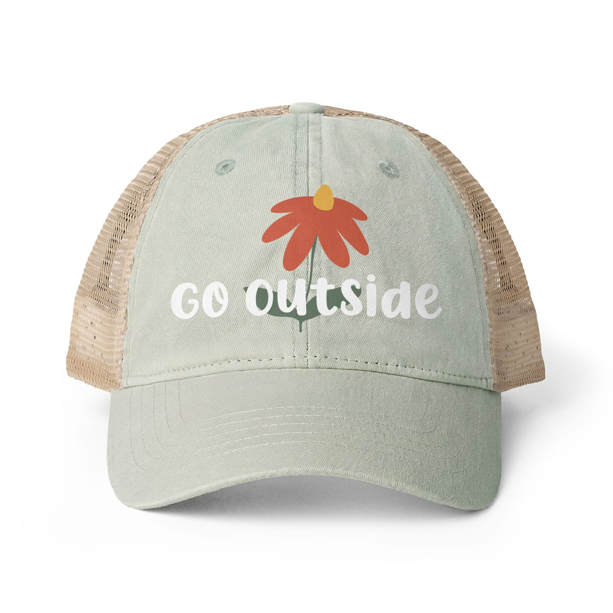 Go Outside - Women's Washed Mesh-Back Cap