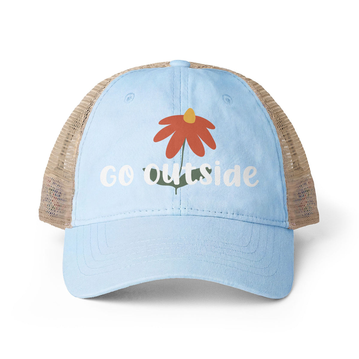 Go Outside - Women's Washed Mesh-Back Cap