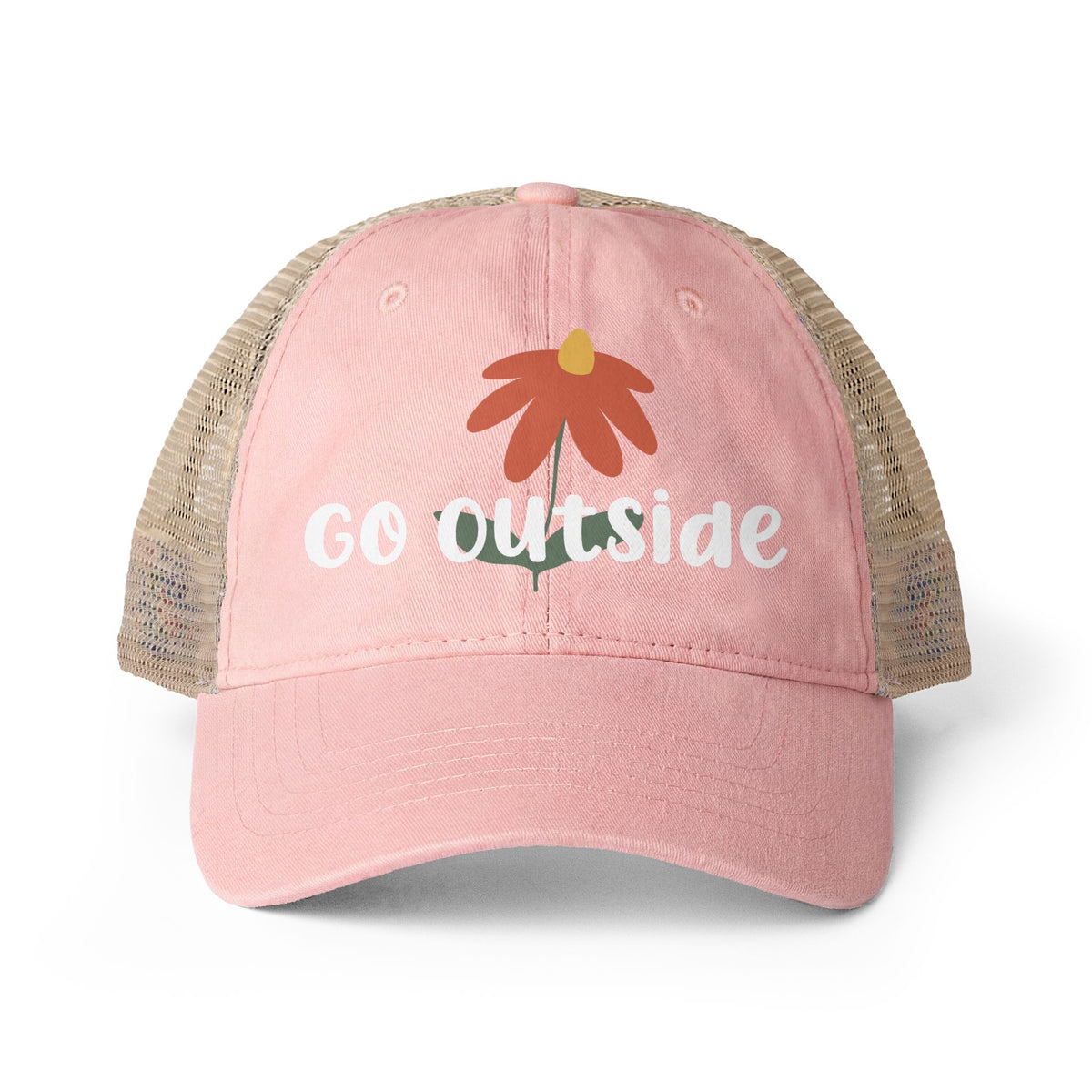 Go Outside - Women's Washed Mesh-Back Cap